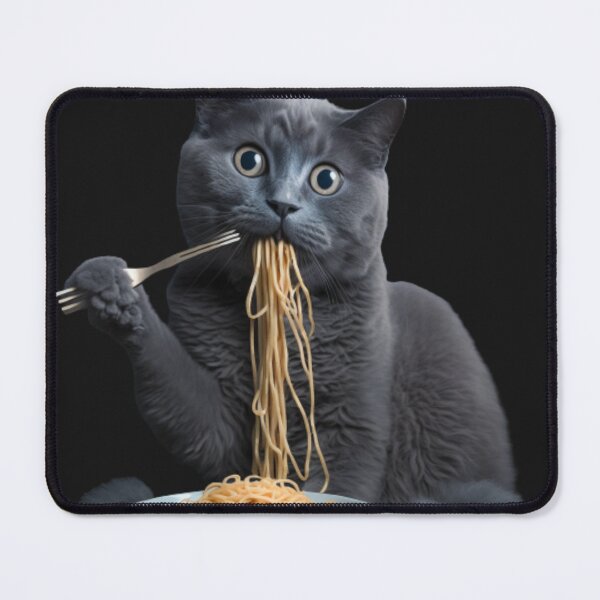 Item preview, cat eating spaghetti designed and sold by Paintandgo.