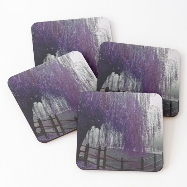 Item preview, Purple willow tree near the river surrounded by fog.  designed and sold by Phoebe-skg.
