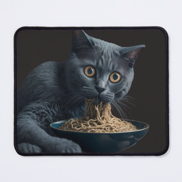 Item preview, cat eating spaghetti designed and sold by Paintandgo.