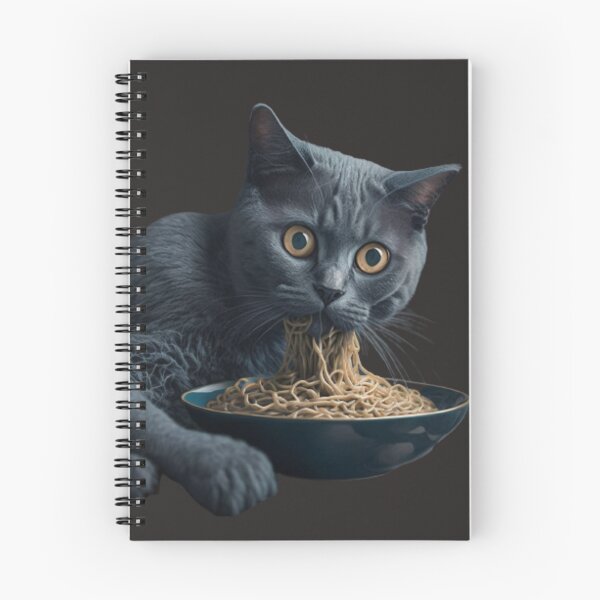 Item preview, cat eating spaghetti designed and sold by Paintandgo.