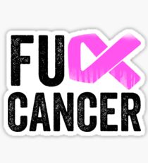 Fu** Cancer Ribbon - Funny Cancer Ribbon Sticker T-Shirt Pillow Sticker