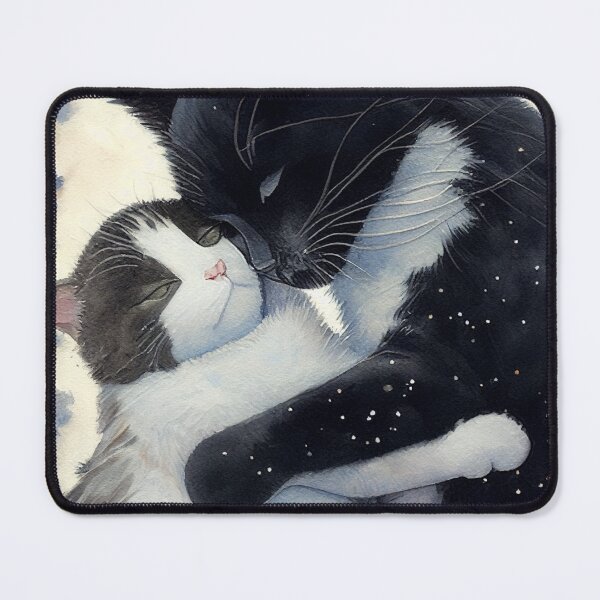 Item preview, a painting of a black and white cat hugging designed and sold by mrkristof47.