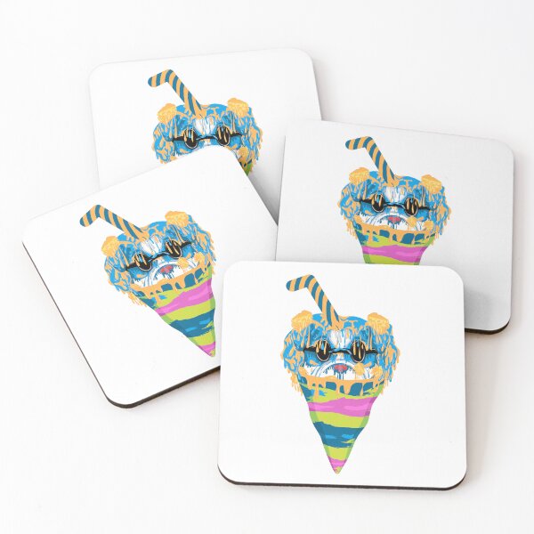 Item preview, grime art blue dog cheese ice cream illustration designed and sold by AmsaOza.