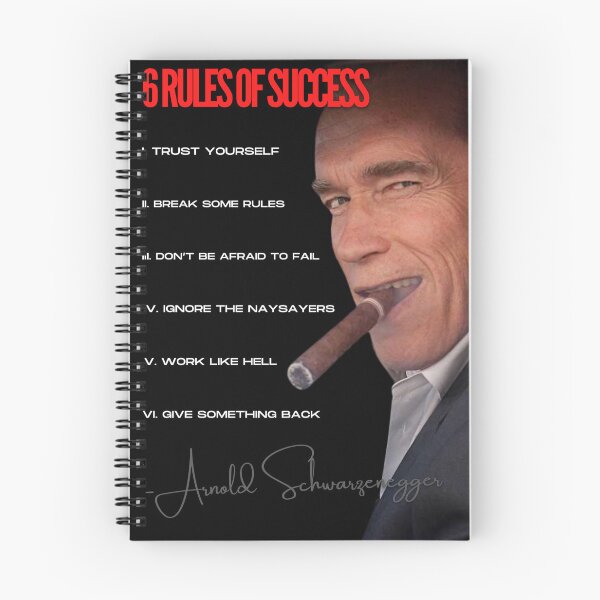 Item preview, 6 RULES OF SUCCESS - ARNOLD SCHWARZENEGGER designed and sold by HeavyLiftGift.