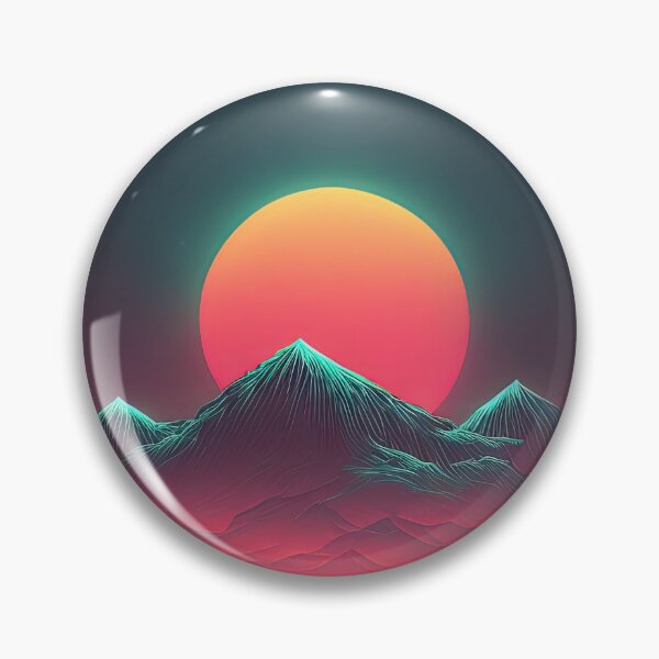 Item preview, A Mountain Sunset in the Retro-Future designed and sold by Mullet Monkey.