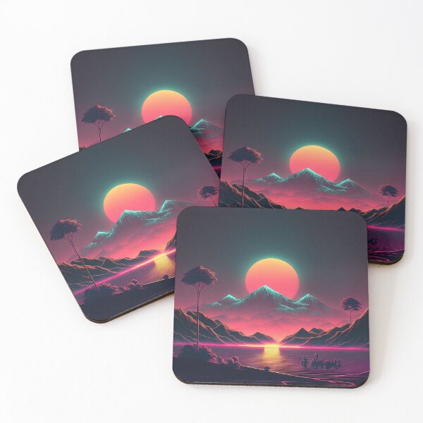 Item preview, A Mountain Sunset in the Retro-Future designed and sold by Mullet Monkey.