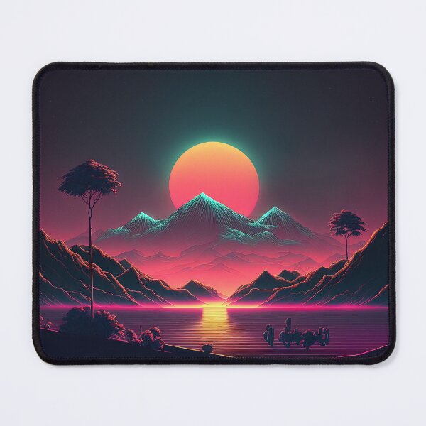 Item preview, A Mountain Sunset in the Retro-Future designed and sold by Mullet Monkey.