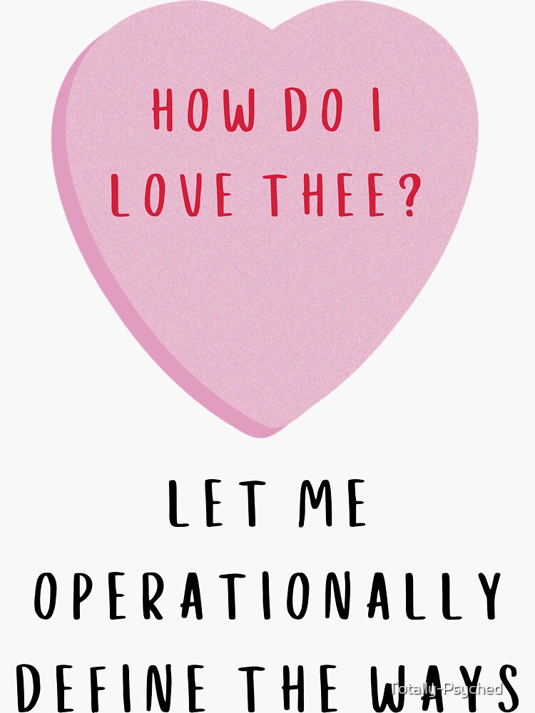 "Funny Psychology Valentines Day Conversation Heart" Sticker for Sale