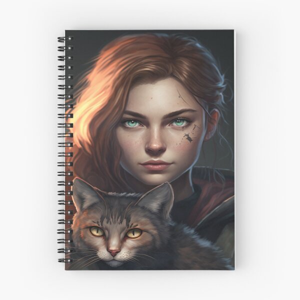 Item preview, Girl with cat  high quality drawing designed and sold by RetroCanvas.