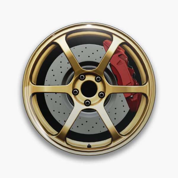 Item preview, Gold JDM Wheel with red brake caliper designed and sold by ApexFibers.