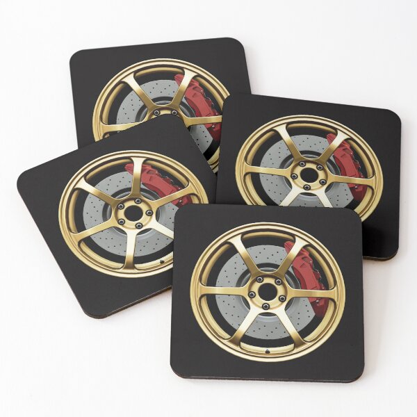 Item preview, Gold JDM Wheel with red brake caliper designed and sold by ApexFibers.