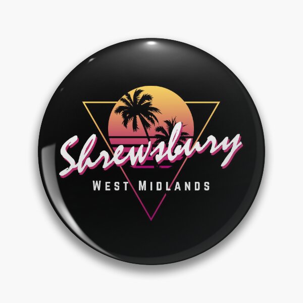 Item preview, Funny 80s Retro Sunset 'Shrewsbury' West Midlands designed and sold by dinosareforever.