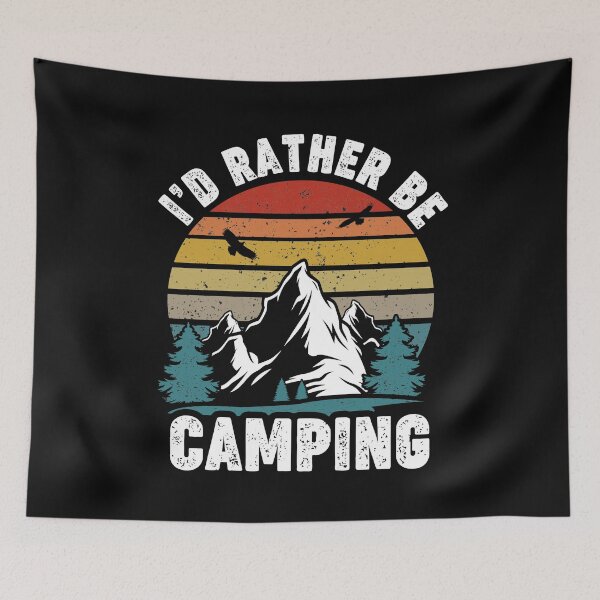 Item preview, Id rather be camping retro outdoors adventure  designed and sold by Majesticoo.