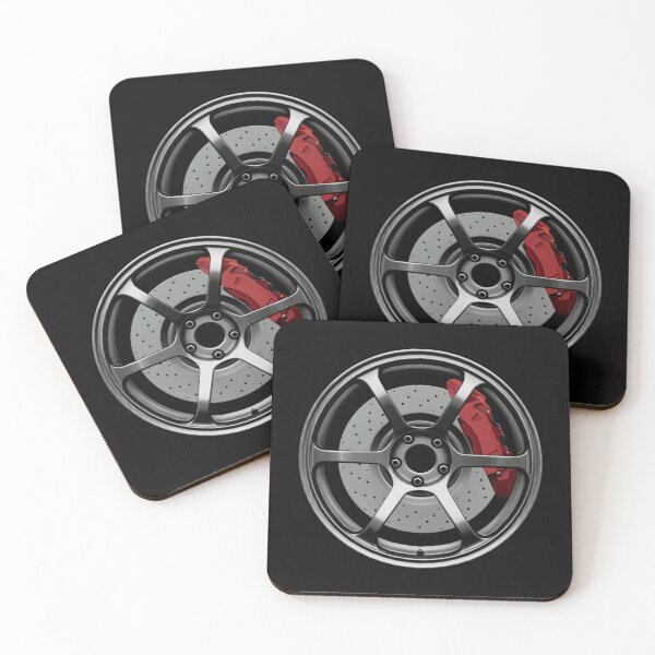 Item preview, Hyper Black JDM Wheel with red brake caliper designed and sold by ApexFibers.