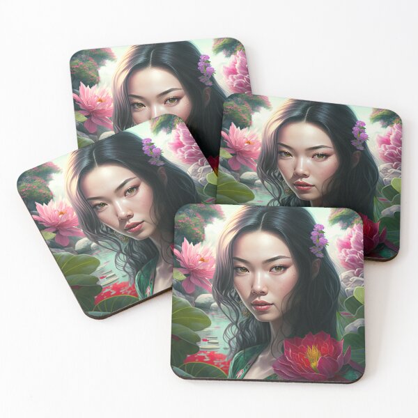 Item preview, Beautiful Woman in a Garden Paradise Surrounded with Flowers - Very High Resolution - Original Artwork designed and sold by CloudofKnowing.