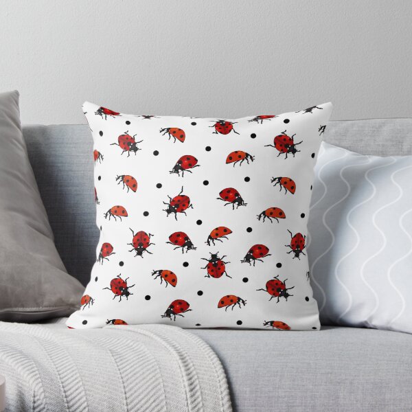 Ladybirds Ladybug Polka Dot Pattern Throw Pillow