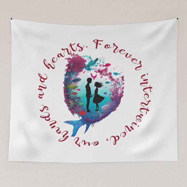 Item preview, Forever intertwined, our hands and hearts: A Cute and Adorable Valentine's Day Gift Featuring Hearts for Your Lover. designed and sold by BotTastic.