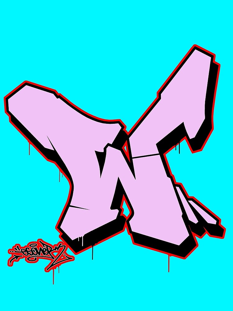 PINK LETTER W BY ESONE URBAN GRAFFITI STREET STYLE 