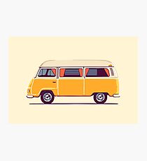 Vintage Hippie Camping Van Photographic Print