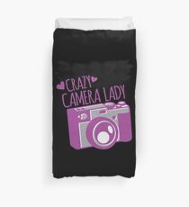 Crazy Camera Lady Duvet Cover