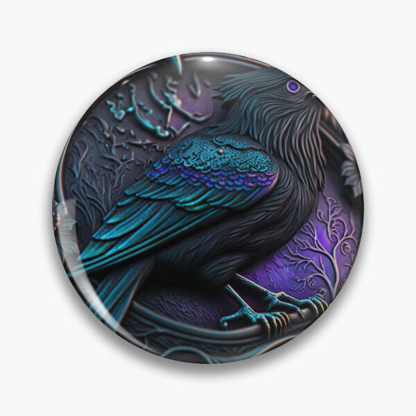 Item preview, The Raven Amulet - Detailed Talisman / Charm / of Mystical Gothic Raven, Jewelry - Very High Resolution - Original Artwork designed and sold by CloudofKnowing.