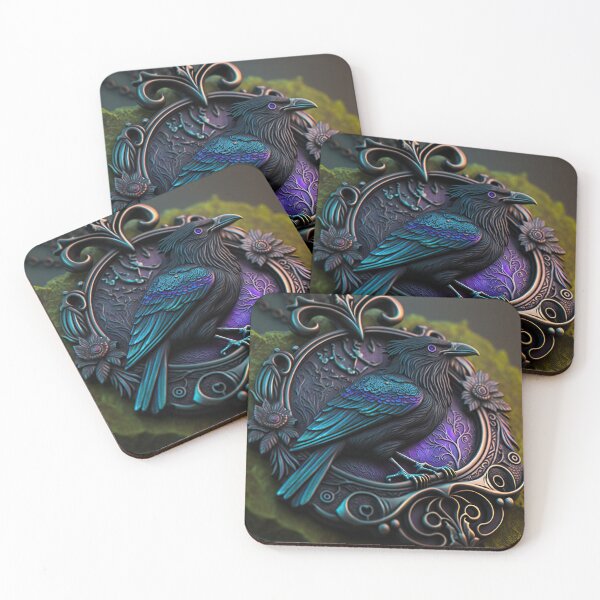 Item preview, The Raven Amulet - Detailed Talisman / Charm / of Mystical Gothic Raven, Jewelry - Very High Resolution - Original Artwork designed and sold by CloudofKnowing.