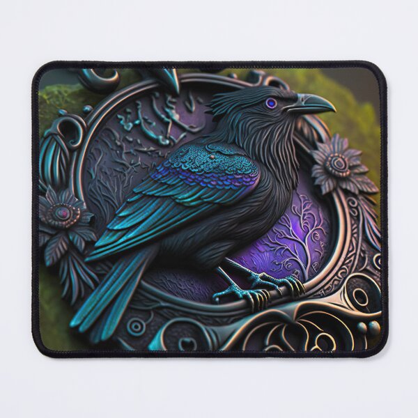 Item preview, The Raven Amulet - Detailed Talisman / Charm / of Mystical Gothic Raven, Jewelry - Very High Resolution - Original Artwork designed and sold by CloudofKnowing.