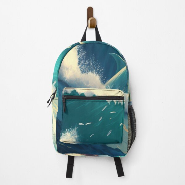 Item preview, The Great White Shark With Big Waves In The Ocean Anime Cartoon T-Shirt Wall Art designed and sold by mahdi ⭐⭐⭐⭐⭐.