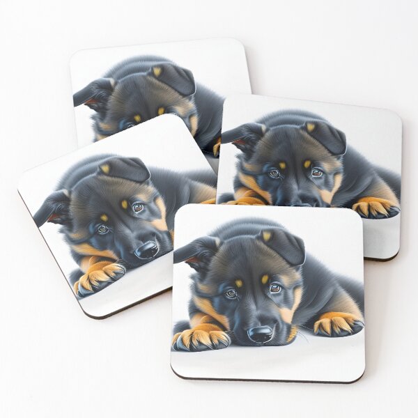 Item preview, Cute German shepherd puppy, charcoal drawing, Ai Generated Art  designed and sold by ACC .