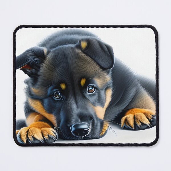 Item preview, Cute German shepherd puppy, charcoal drawing, Ai Generated Art designed and sold by ACC .