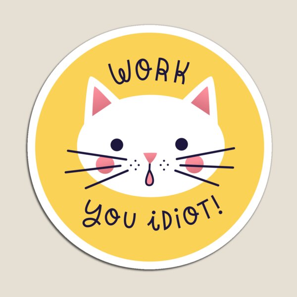 Procrastination Cat Magnet