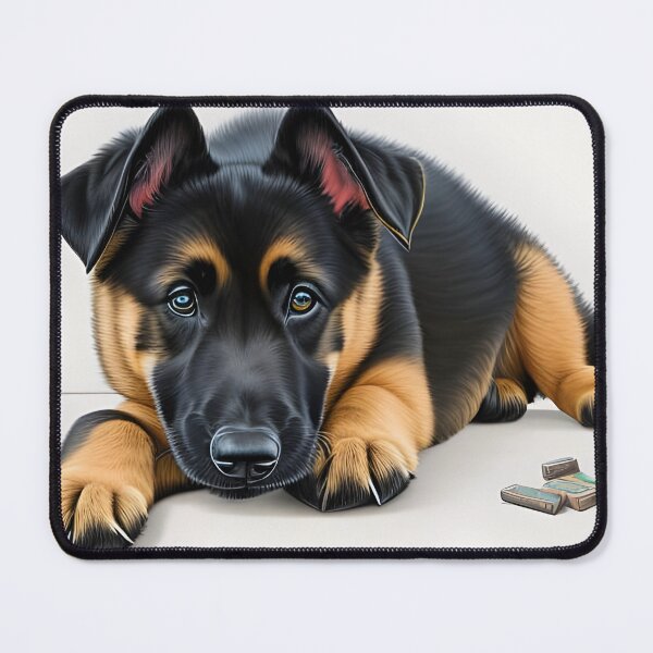 Item preview, Cute German shepherd puppy, charcoal drawing, Ai Generated Art designed and sold by ACC .