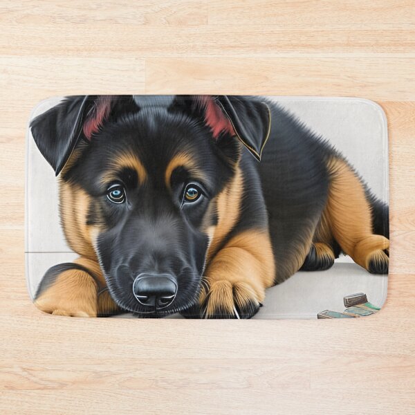 Item preview, Cute German shepherd puppy, charcoal drawing, Ai Generated Art  designed and sold by ACC .