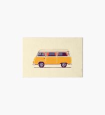Vintage Hippie Camping Van Art Board Print
