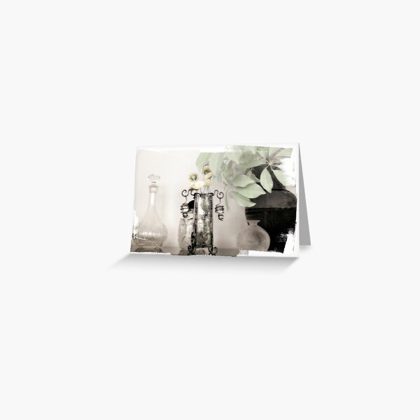 2 Vases and 2 Bottles Greeting Card