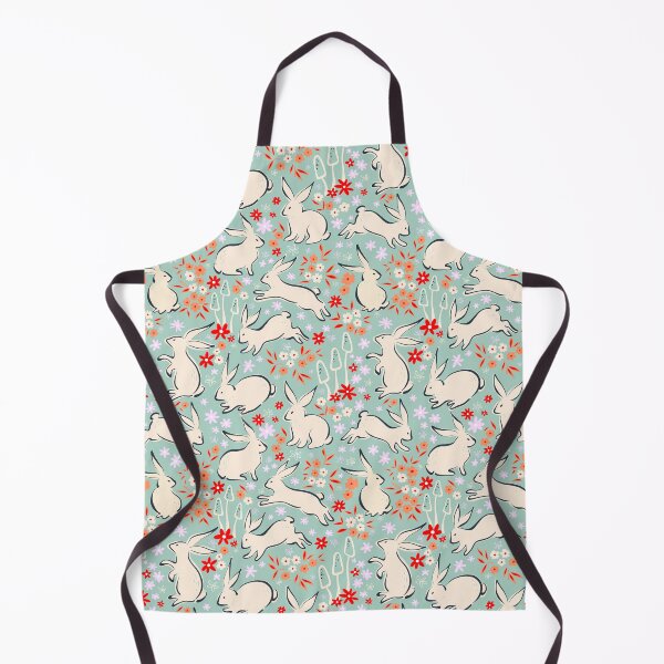 Item preview, Whimsical Spring Easter Rabbits in Nature 1. Teal with red and ivory accents designed and sold by Dominiquevari.