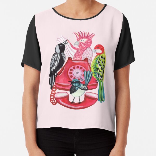 Four Calling Birds (12 Days of Christmas) - Pink Chiffon Top