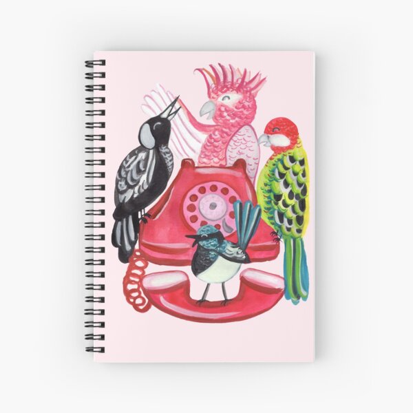 Four Calling Birds (12 Days of Christmas) | Pink Spiral Notebook