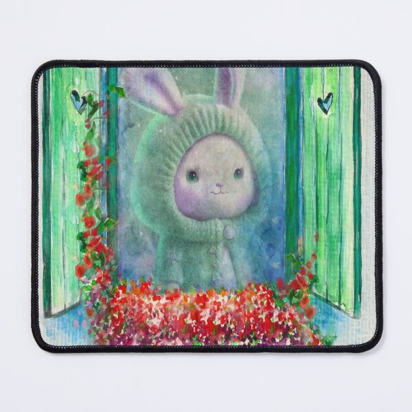 Item preview, RABBIT AT THE FLOWERED WINDOW designed and sold by pageart.