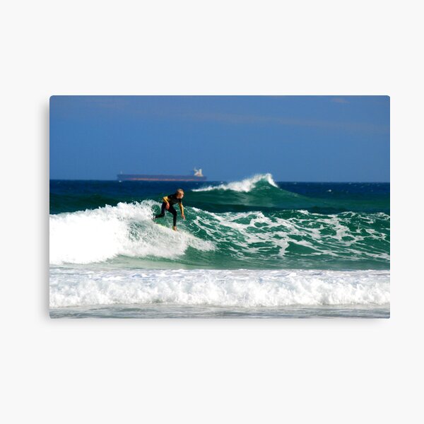 Surf, Waves and Coal Ships - Redhead Beach NSW Canvas Print