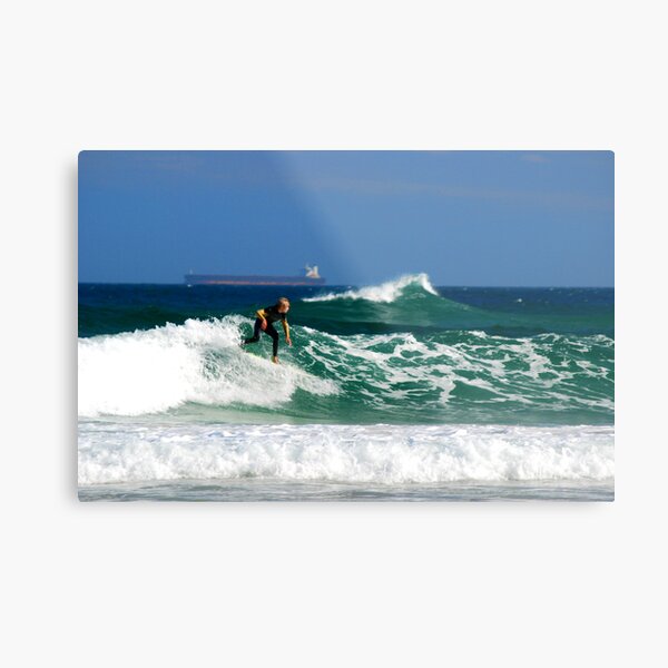 Surf, Waves and Coal Ships - Redhead Beach NSW Metal Print