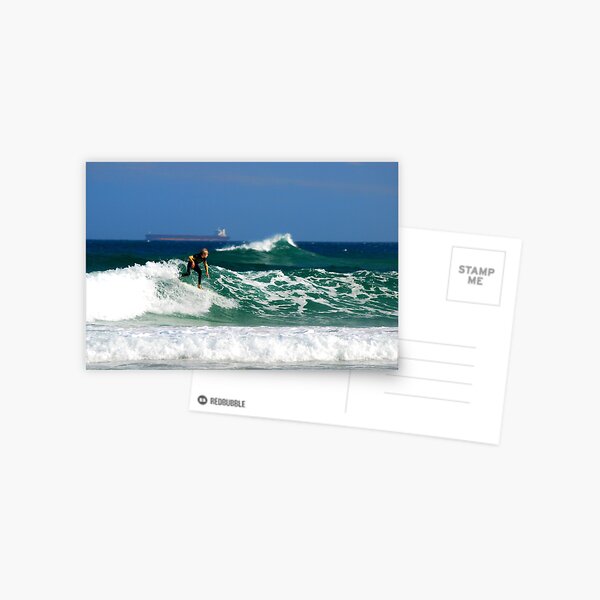 Surf, Waves and Coal Ships - Redhead Beach NSW Postcard