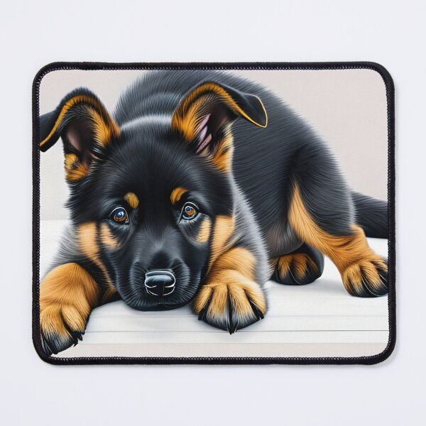Item preview, Cute German shepherd puppy, charcoal drawing, Ai Generated Art designed and sold by ACC .