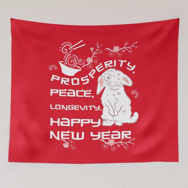 Item preview, Happy New Year of the Rabbit | Rabbit Chinese Zodiac Rabbit 2023 designed and sold by vibeno1.