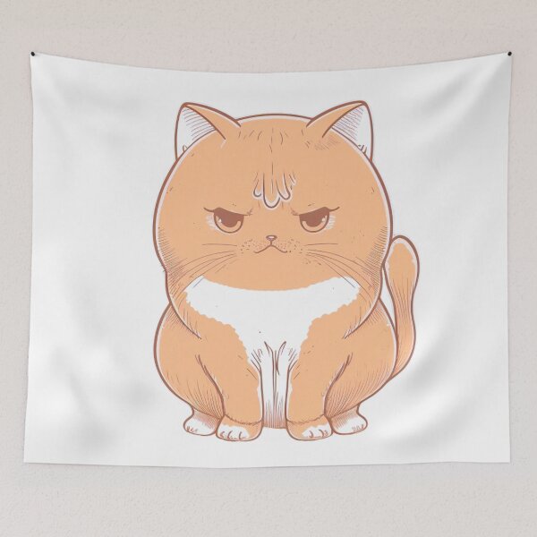 Item preview, Tense Constipated Cat  | Valentine's Day Gift | Anxious Cat Nervous Cat Shy Cat | Funny Looking Cat | Pastel Cats designed and sold by Synthetic-Intel.
