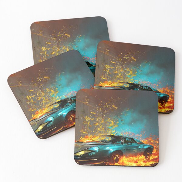 Item preview, Flaming car retro film poster - Hell on Rogue City designed and sold by angelisart.
