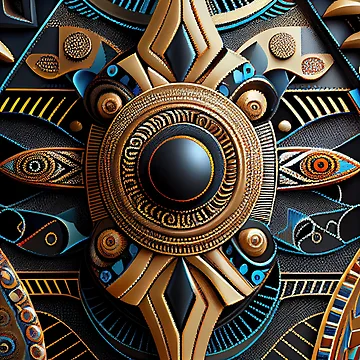 Vorschaubild zum Design Bejeweled Futuristic African Pattern Digital Painting von CodeAndColors