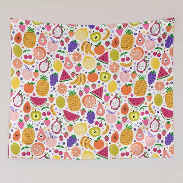 Item preview, Colorful Fresh Fruits and Berries, Summer Tropical Fruits Pattern designed and sold by prirajdesigns.