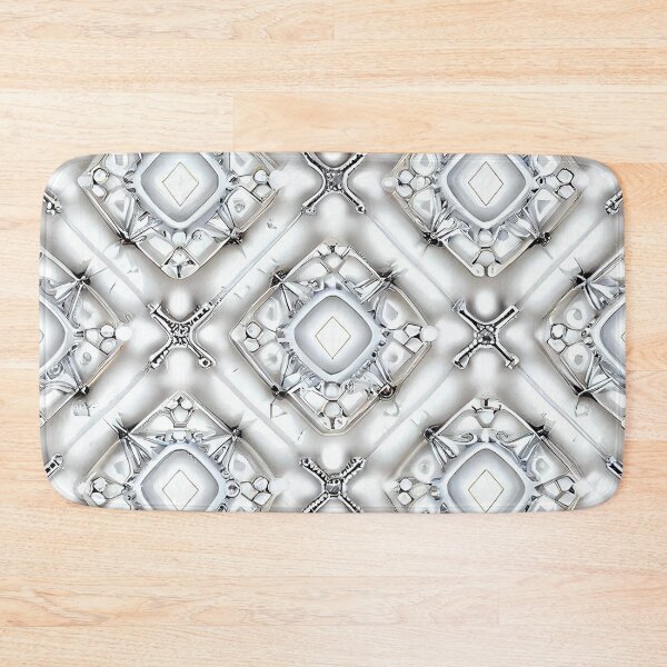 Item preview, Symmetrical White Bejeweled California Chic Pattern Digital Painting designed and sold by CodeAndColors.