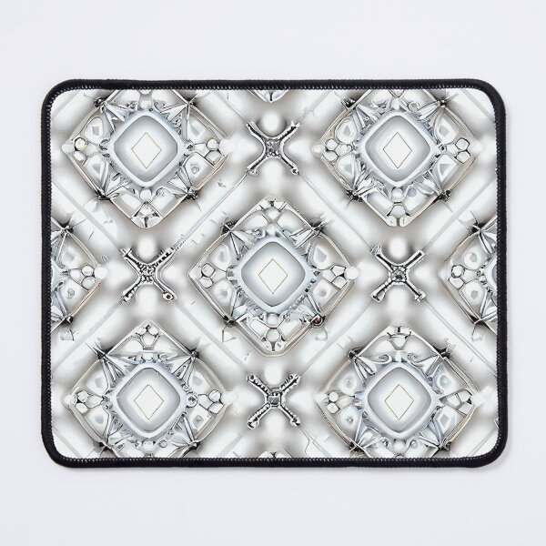 Item preview, Symmetrical White Bejeweled California Chic Pattern Digital Painting designed and sold by CodeAndColors.